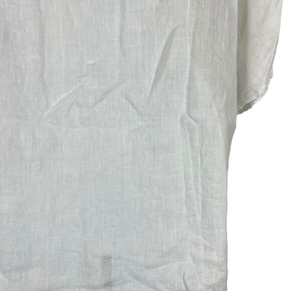 Alessia Pacini Womens Lagenlook 100% Linen White Longling Flowy Top Shirt sz L - Picture 12 of 16